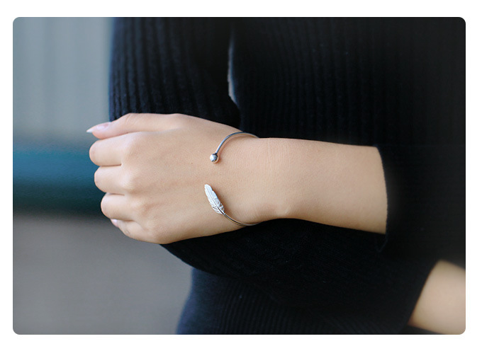 S925 Sterling Silver Leaf Bracelet - Imagem 3