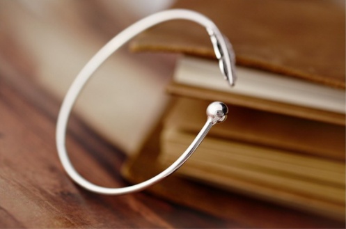 S925 Sterling Silver Leaf Bracelet - Imagem 5