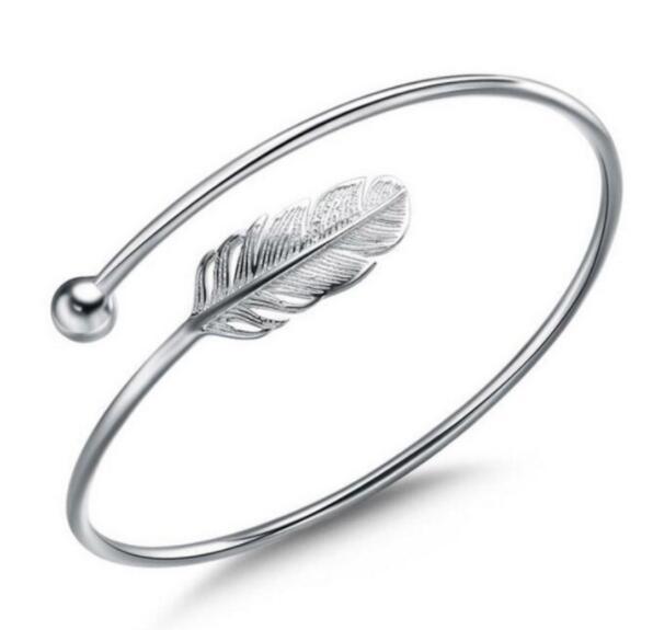 S925 Sterling Silver Leaf Bracelet - Imagem 2